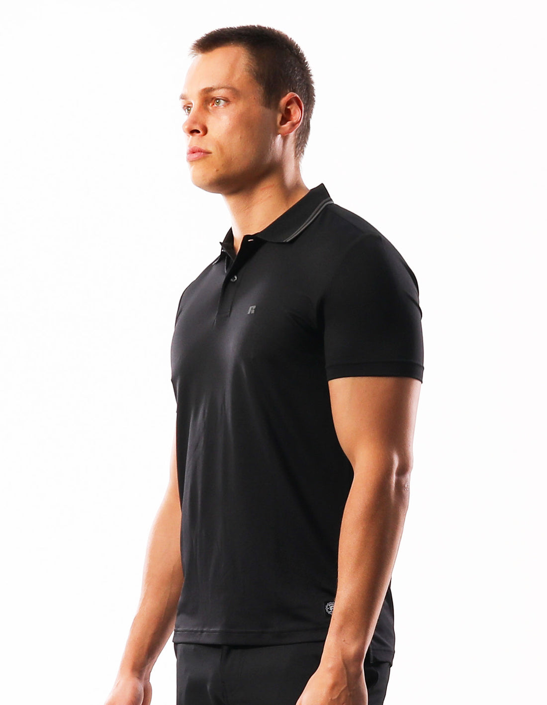 Pánské Tričko Russell Athletic Active Polo Černé | VTI-864197