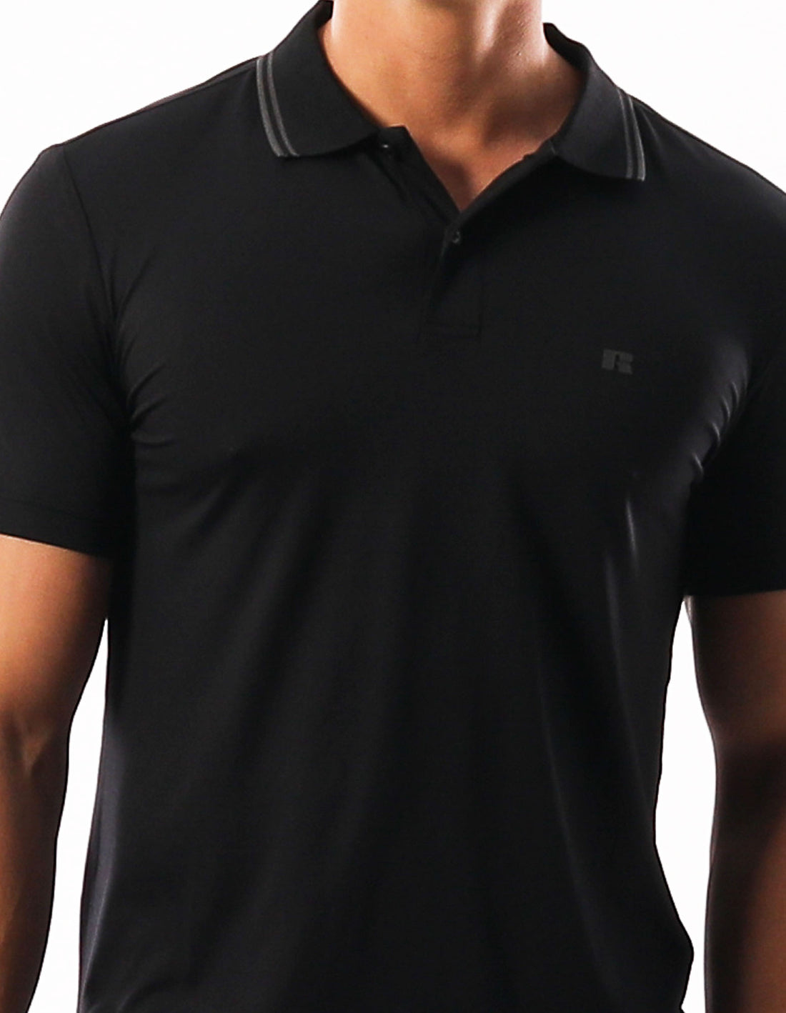 Pánské Tričko Russell Athletic Active Polo Černé | VTI-864197