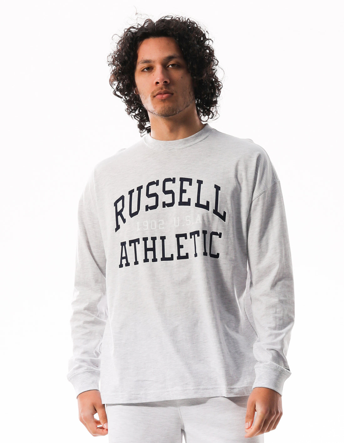 Pánské Tričko Russell Athletic Big Arch Outline Long Sleeve Světle Šedé | CMT-982746