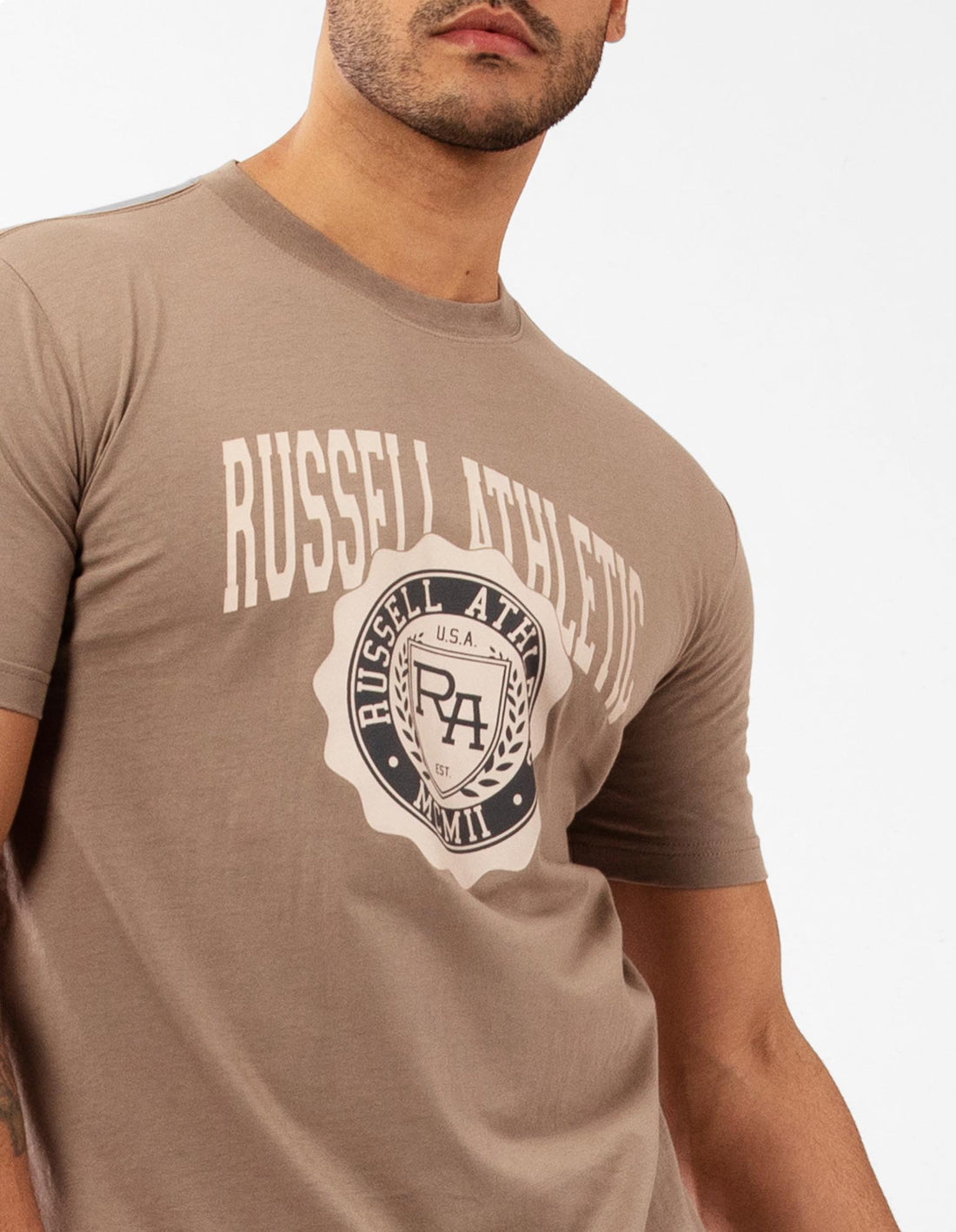Pánské Tričko Russell Athletic Big Seal Béžový | ODU-936421