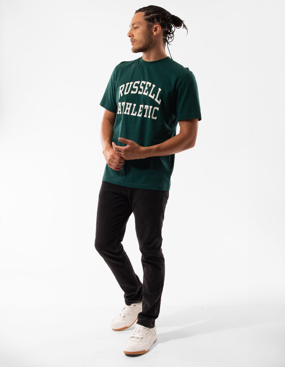 Pánské Tričko Russell Athletic Originals Arch Logo Zelene | ZRH-312064