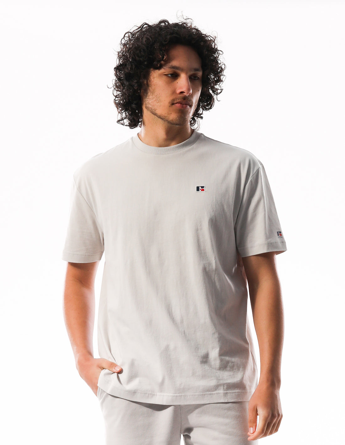 Pánské Tričko Russell Athletic R Logo Slouch Bílé | USE-587691