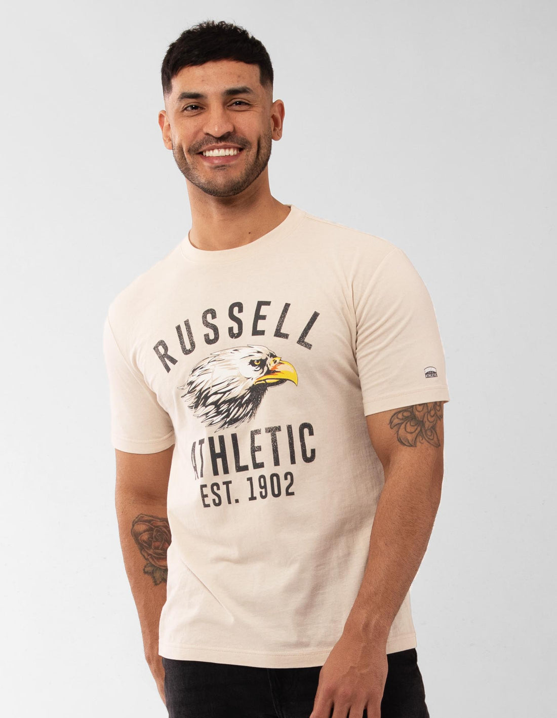 Pánské Tričko Russell Athletic Screaming Eagle Šedé | UEV-407963