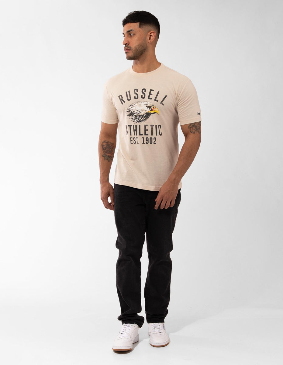Pánské Tričko Russell Athletic Screaming Eagle Šedé | UEV-407963