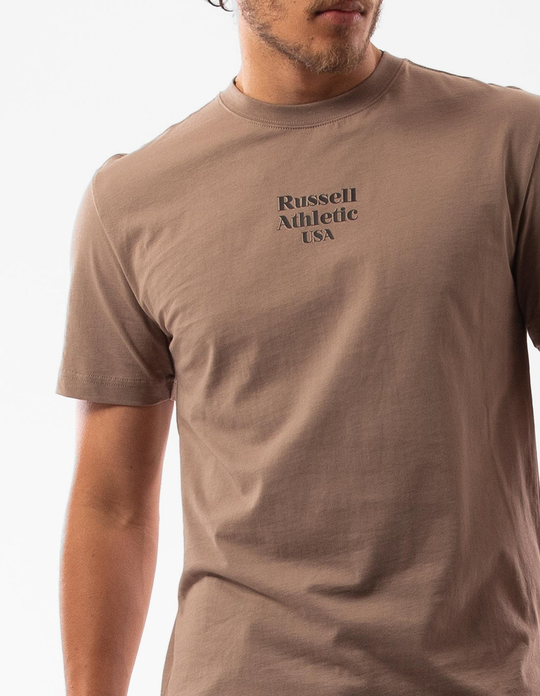 Pánské Tričko Russell Athletic Small Serif Béžový | IYT-053214