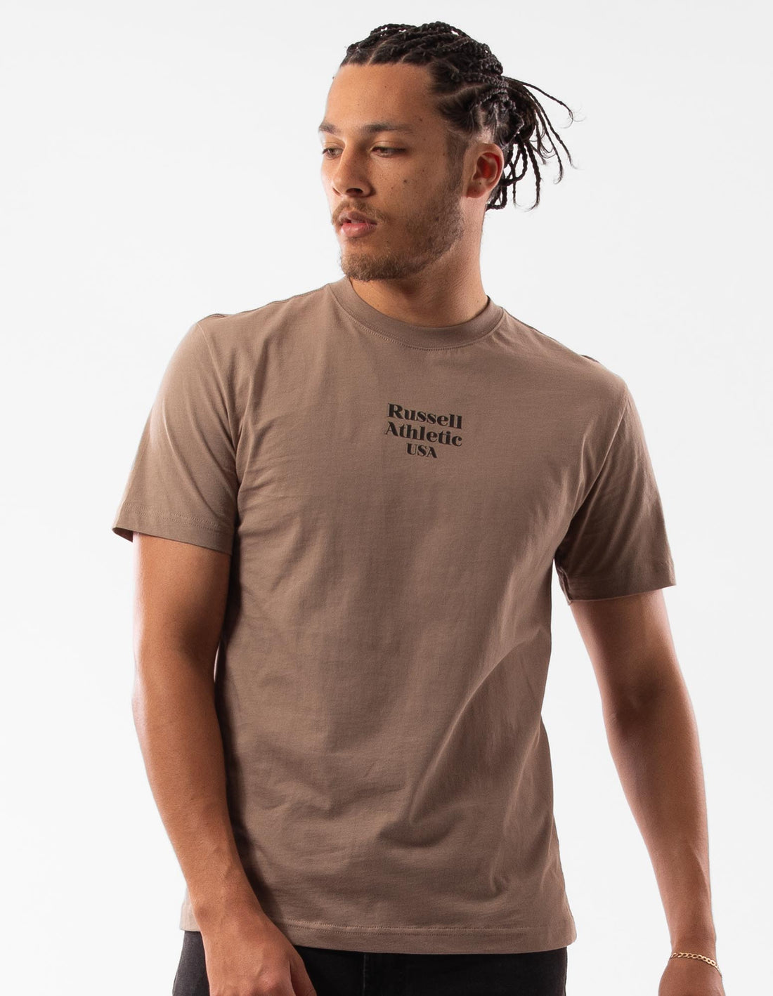 Pánské Tričko Russell Athletic Small Serif Béžový | IYT-053214